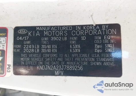 2018 Kia Soul z USA, uszkodzony, nr VIN KNDJN2A23J7889256